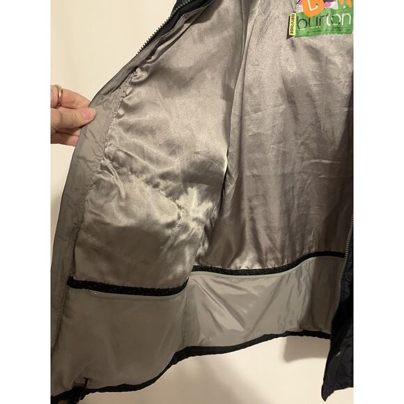 Burton Mens Winter Jacket XL Black Insulated Down Puffer Pockets Zipper Snaps - Picture 11 of 16